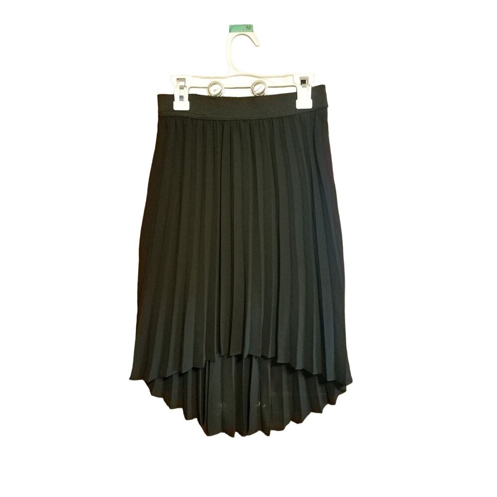 High-Low Pleated Black Skirt By Iz Byer Girl M